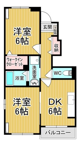 【間取り】 | ヴァンヴェールⅡ | カップルさんにオススメのお部屋です♪