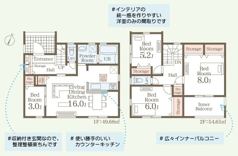 第2　常総市東野原　新築戸建ての間取り|実際の空間の広さや陽当たり、風通しなどは現地でご確認できます♪