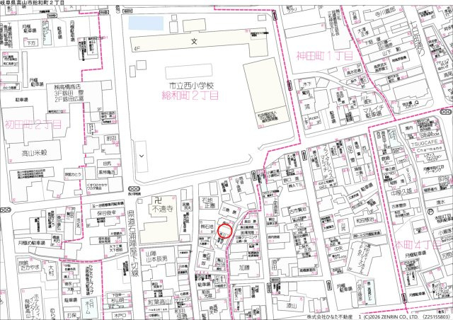 26/9/29NEW　戸建　高山市総和町2丁目の地図