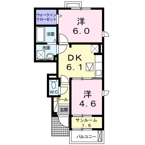 プラシ－ド　Ⅰの間取り