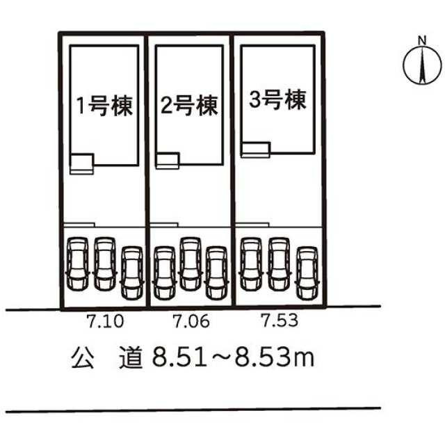仲介手数料無料）一宮市森本四丁目　１号棟の区画図
