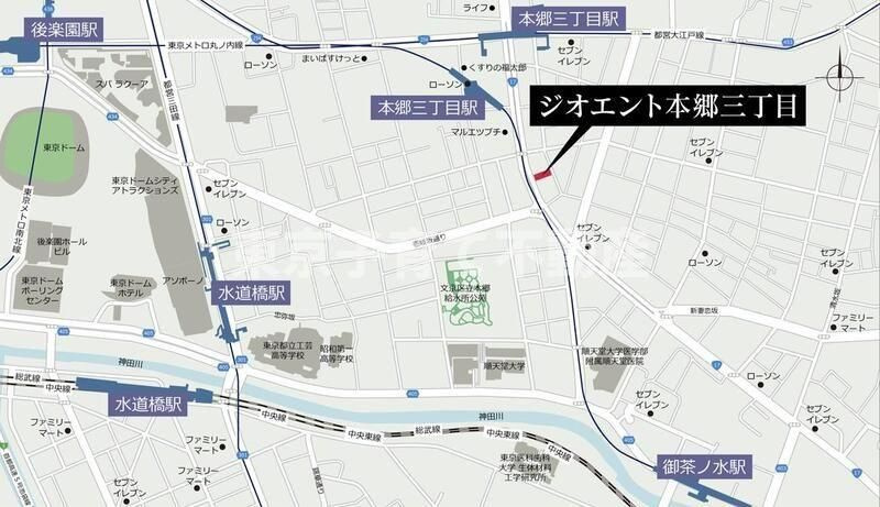 ジオエント本郷三丁目の地図