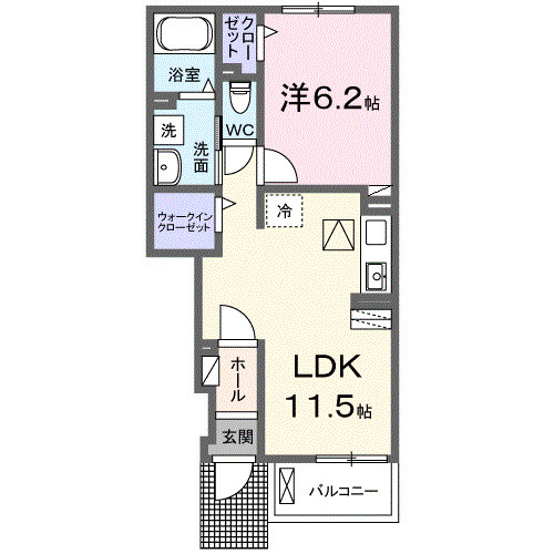 【間取り】 | リヴェール　カナデ　Ａ
