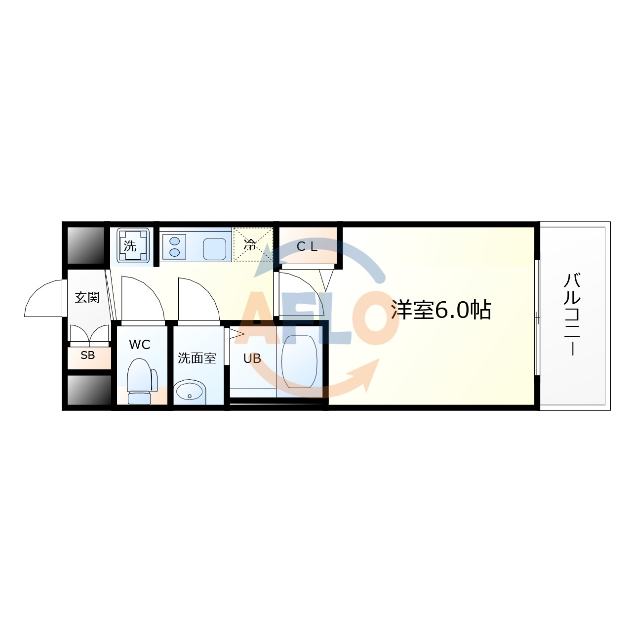 プレサンスＯＳＡＫＡ東成中本ハーヴィルの間取り|プレサンスＯＳＡＫＡ東成中本ハーヴィル　間取り