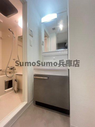 プレサンス神戸セレスティアの洗面所|広い洗面スペース