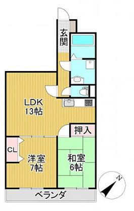 パステル12の間取り|2LDKの間取りです