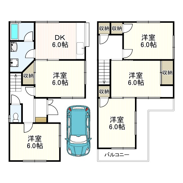 喜多町貸家の間取り