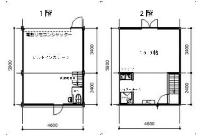 滝井西町ガレージハウスの間取り