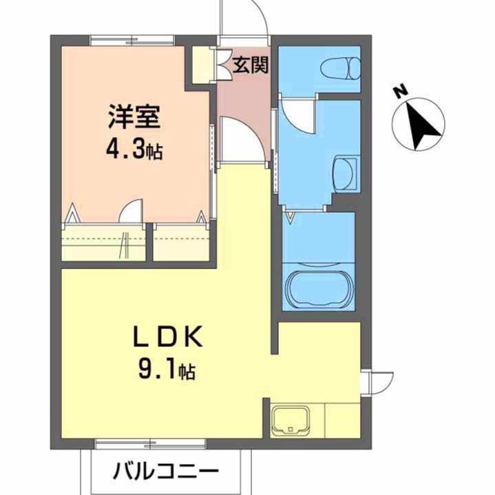 ラフィーネみま Ｂ棟の間取り