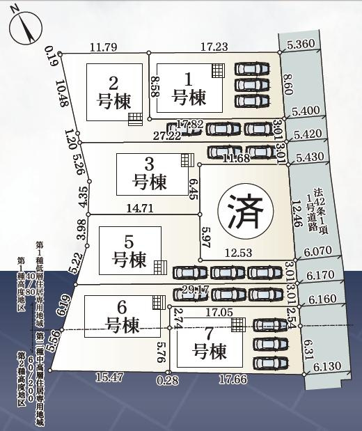 八王子市　宮下町　新築一戸建て　６期の区画図|～全7棟の新しいコミュニティが誕生～