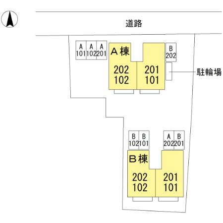 コーポ濱田 B棟の区画図