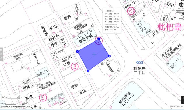枇杷島2丁目土地の地図
