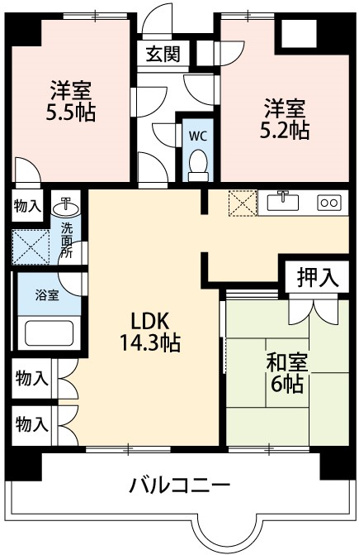 【間取り】 | スリーエイト北町