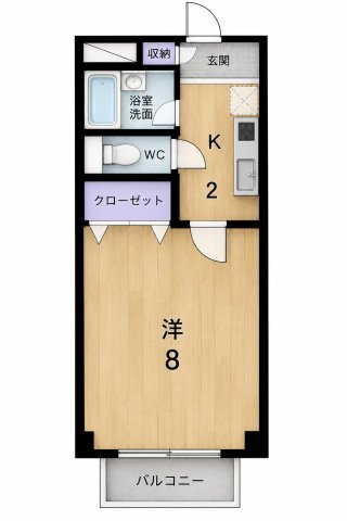 筑紫野市武蔵５丁目のアパートの間取り