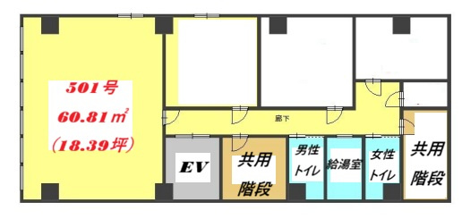 大阪市中央区久太郎町１丁目の事務所の間取り
