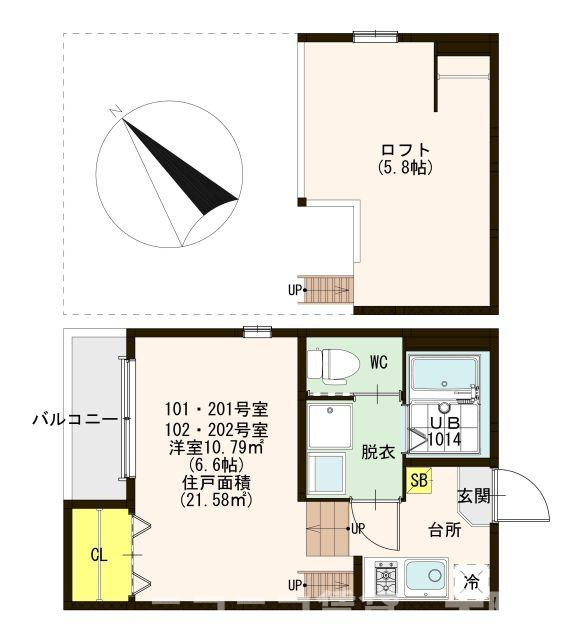 大阪市東淀川区大桐３丁目のアパートの間取り