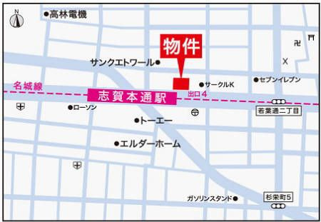 カスタリア志賀本通の地図