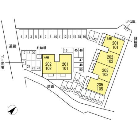 セジュール坂本 Ａ棟の区画図