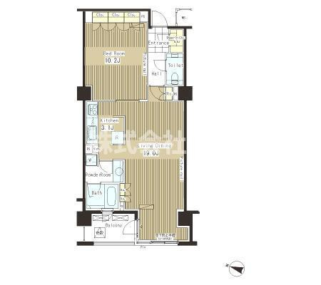 渋谷区恵比寿４丁目の賃貸マンションの間取り