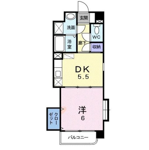 筑紫野市原田６丁目の賃貸マンションの間取り