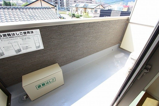 筑紫野市二日市南２丁目のアパートのバルコニー|外からの目が気にならないバルコニーで洗濯物が干せます