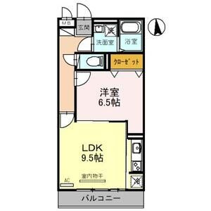 【間取り】 | セジュール神領 | 1LDKの間取り図