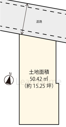 【土地図】 | 目黒区目黒本町2丁目 | 土地面積約15.25坪の整形部分を活かせる区画図です！設計の工夫で快適な住まいが実現します♪