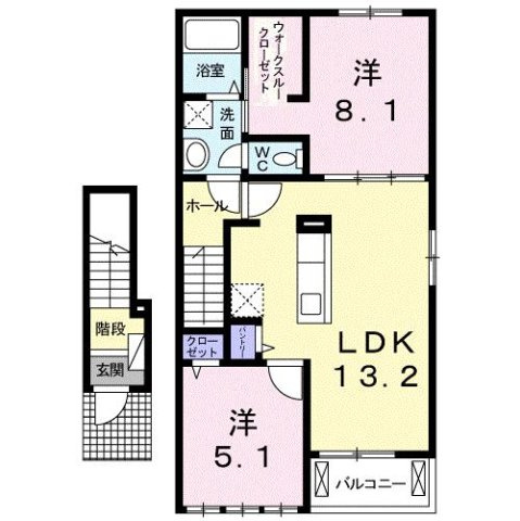 アンソレイエ　Ⅵの間取り