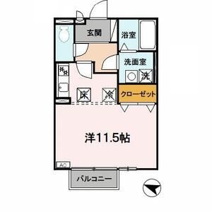 【間取り】 | モナリエコート　Ⅰ | ワンルームの間取り図です
