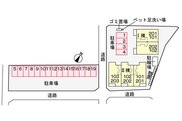サクージュⅠの駐車場