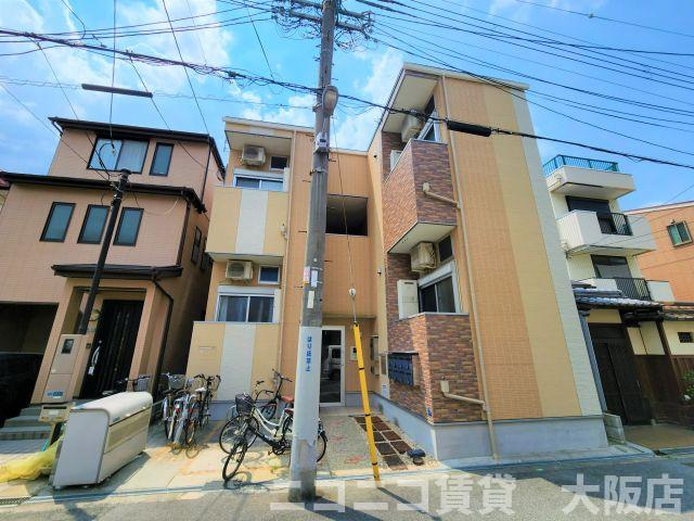 大阪市東住吉区東田辺３丁目のアパートの外観