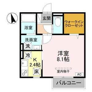 【間取り】 | エスペランサ萱野 | 1Kの間取り図です