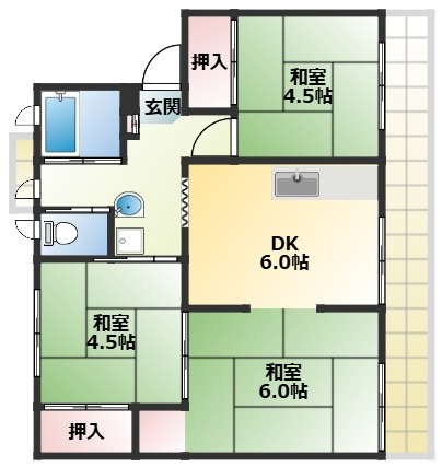 翠ヶ丘団地2号棟の間取り