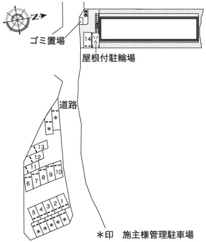 レオパレス俵口ヒルズの駐車場