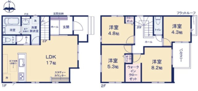 府中町瀬戸ハイム4丁目の間取り|(1号棟)４LDK　土地面積102.88㎡　建物面積93.23㎡