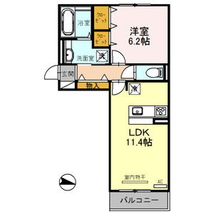 【間取り】 | Casa　Entre(カーサエントレ) | 1LDKの間取り図です。