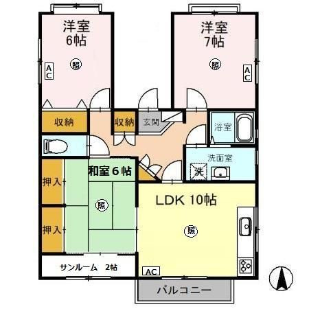 サンテラス松井二の宮の間取り