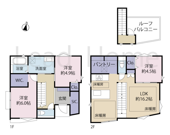 【間取り】 | 大田区南千束1丁目 | 開放的なルーフバルコニーと２階ＬＤＫが魅力の間取り！生活動線が良くご家族で快適に暮らせます♪