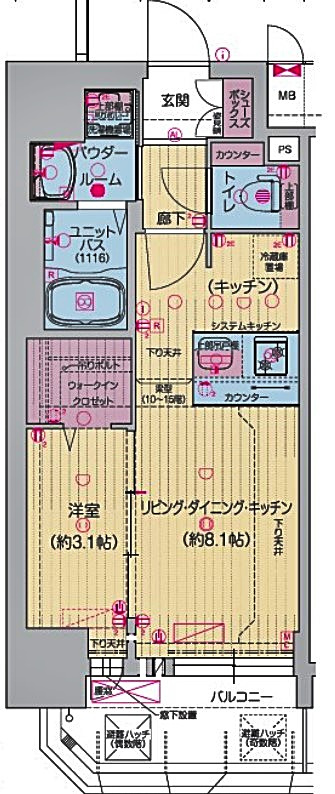 プレサンスNAGOYA覚王山の間取り