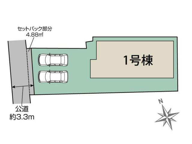 仲介手数料無料）一宮市木曽川町黒田東町南１棟／１期１号棟の区画図|一宮市木曽川町黒田東町南1棟