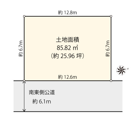 【土地図】 | 世田谷区等々力2丁目 | 間口が広く整形な土地形状です。陽当たりや風通しを確保しやすく、使い勝手の良い設計が可能です！