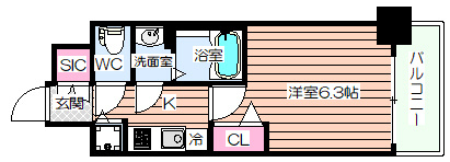 【間取り】 | レオンコンフォート阿波座西