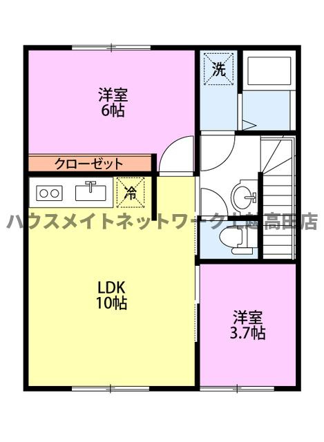 Artemis（アルテミス）Bの間取り|間取図（ Artemis（アルテミス）B 202（2F））2LDK