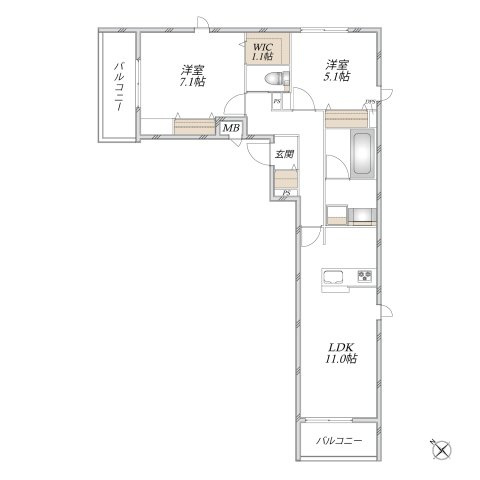 ｃｏｔｔｏｎ　ｔｏｗｎ　横濱の間取り