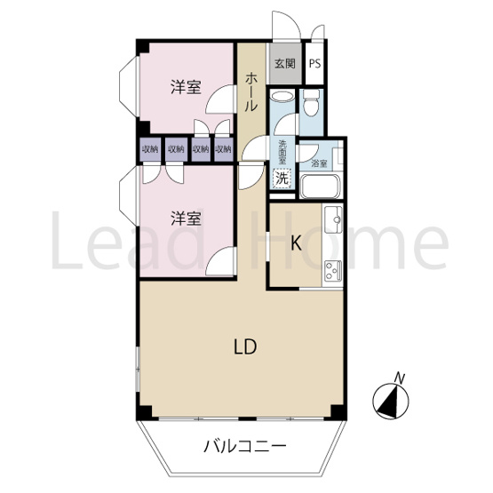 【間取り】 | インペリアル常盤松 | 陽当たり良好な南向きバルコニー付き！各居室に収納があり、すっきり広々と家具を配置して暮らせます♪