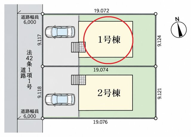 仲介手数料無料　北足立郡伊奈町西小針３丁目247　新築戸建　全２棟の区画図