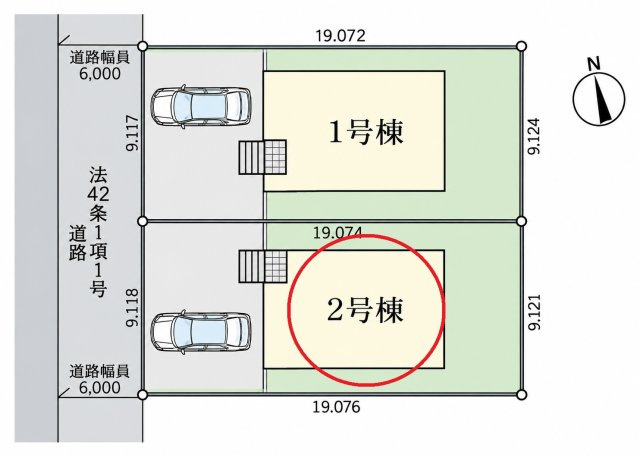 仲介手数料無料　北足立郡伊奈町西小針３丁目247　新築戸建　全２棟の区画図