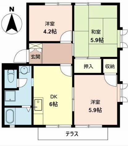 【間取り】 | サンベルテ福田
