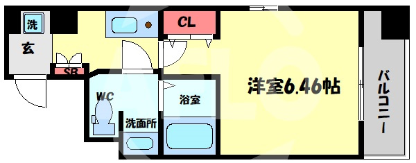 ニューシティアパートメンツ西天満の間取り|ニューシティーアパートメンツ西天満　開放感のある間取り