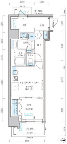 【間取り】 | パークアクシス池袋イースト